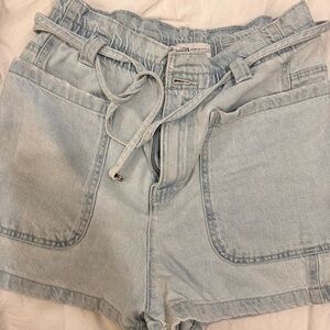 Zara Light Wash Denim Jean Shorts
